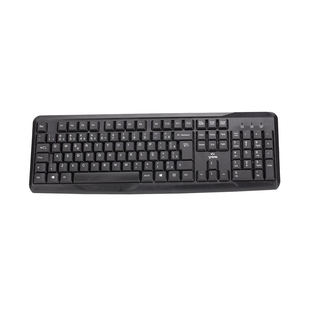 Kit Teclado e Mouse Yon CM-508, USB, ABNT2, 1000 DPI, Preto
