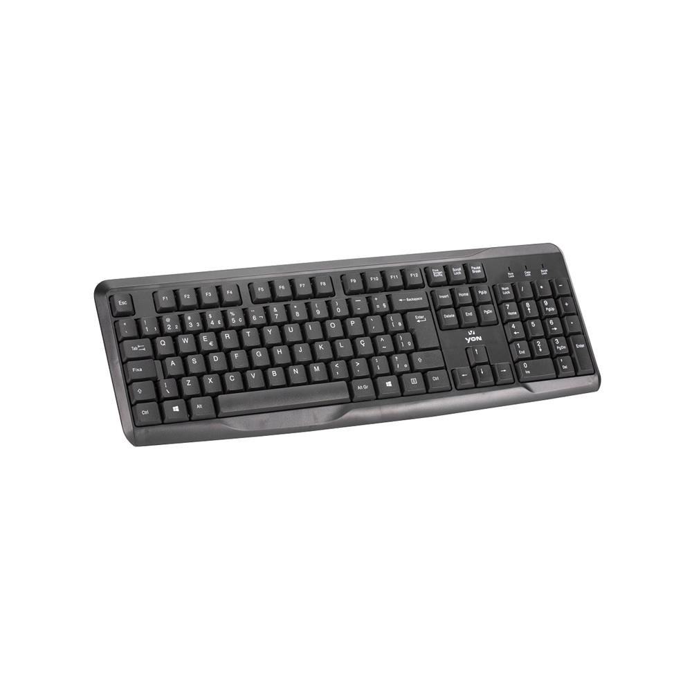 Kit Teclado e Mouse Yon CM-508, USB, ABNT2, 1000 DPI, Preto
