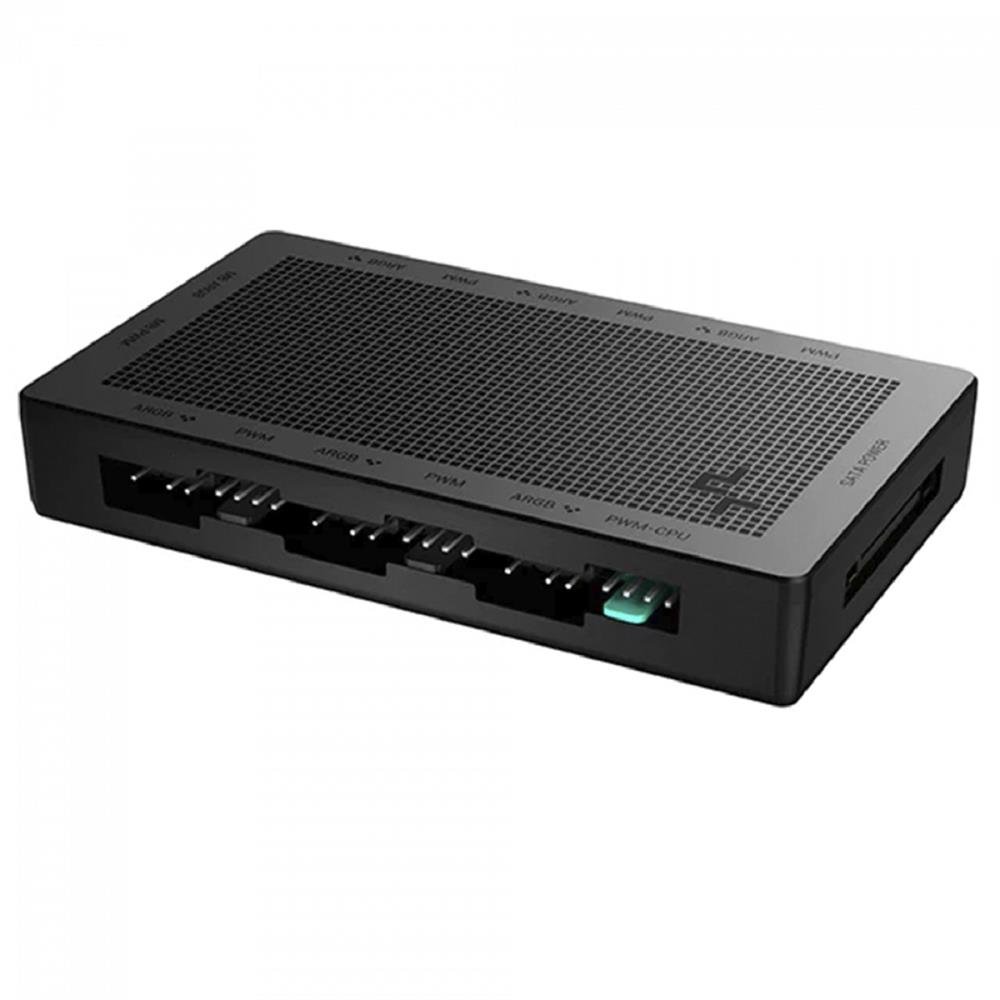 Hub Controlador Para Cooler Fan DeepCool SC790, 6 Portas, PWM, RGB, Preto