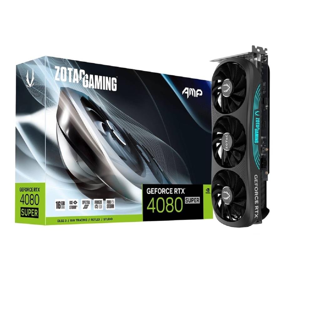 Placa De Vídeo Zotac Gaming Geforce Rtx 4080 Super, 16Gb, Gddr6x, 256-Bit, Rgb, Preto