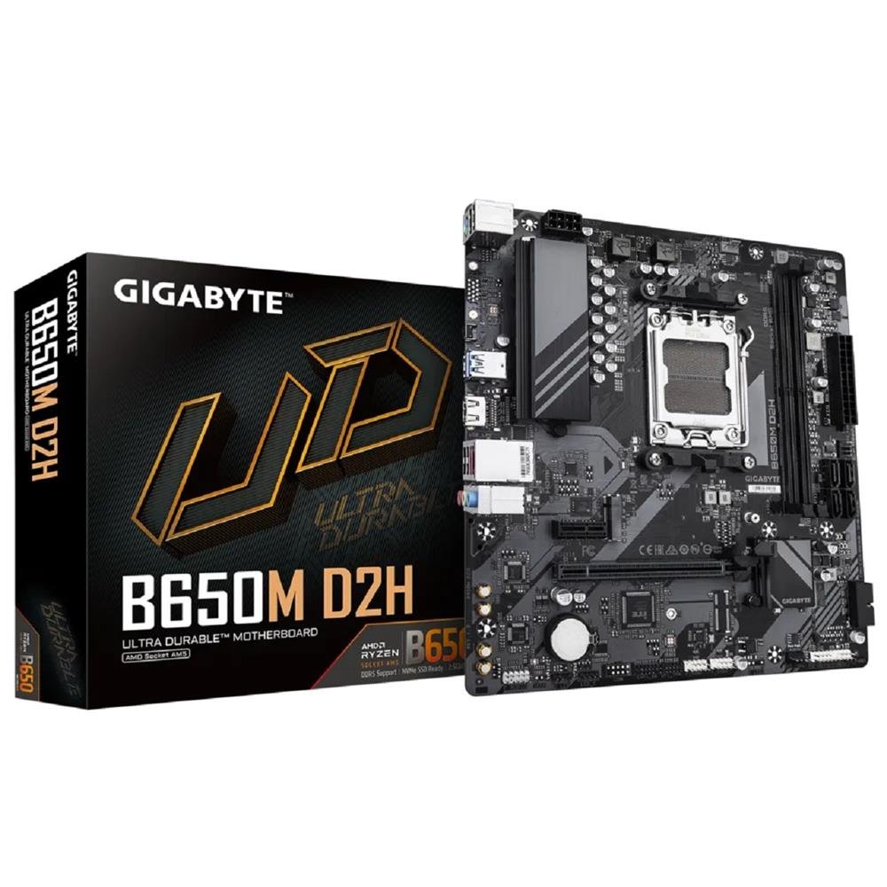 Placa Mãe Gigabyte B650m D2h, Chipset B650, Amd Am5, Matx, Ddr5