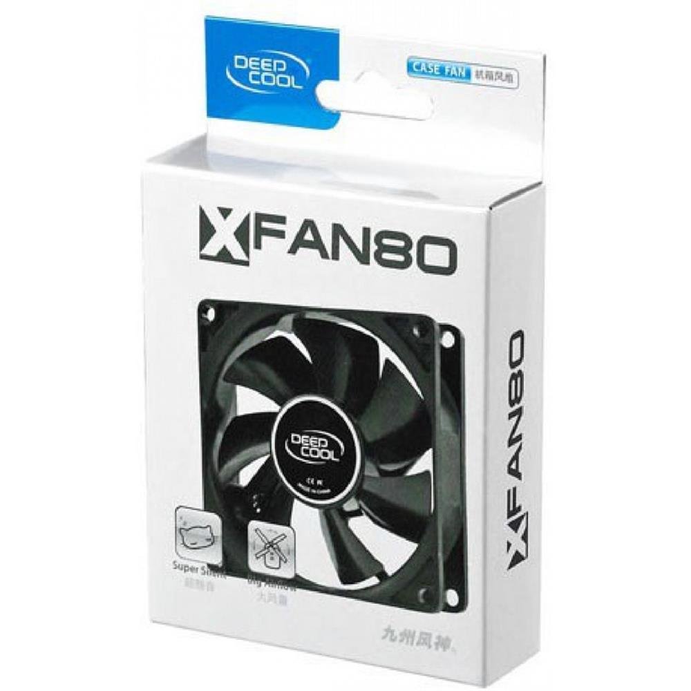 Cooler para Gabinete DeepCool XFAN 80, 80mm, Preto