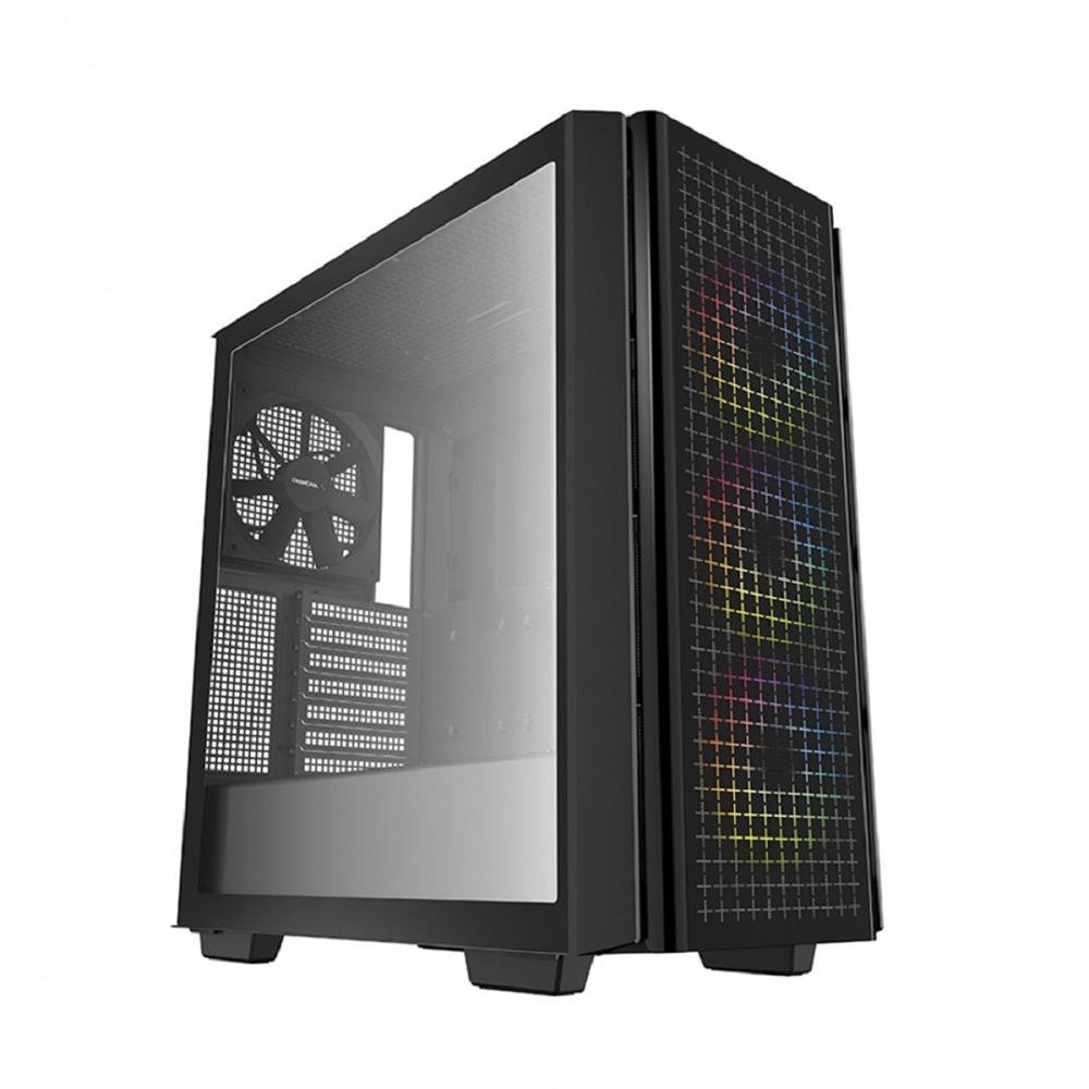 Gabinete Gamer Deepcool Cg540, Mid Tower, Vidro Temperado, Sem Fonte, Com 4 Fans, Rgb, Preto