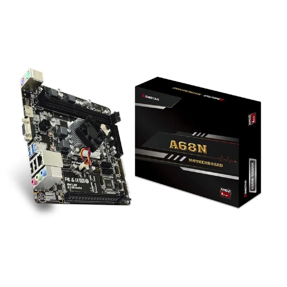 Placa Mãe Biostar A68n-5600E, Com Processador Integrado Amd Pro A4-3350B Quadcore, Mini-Itx, Ddr3