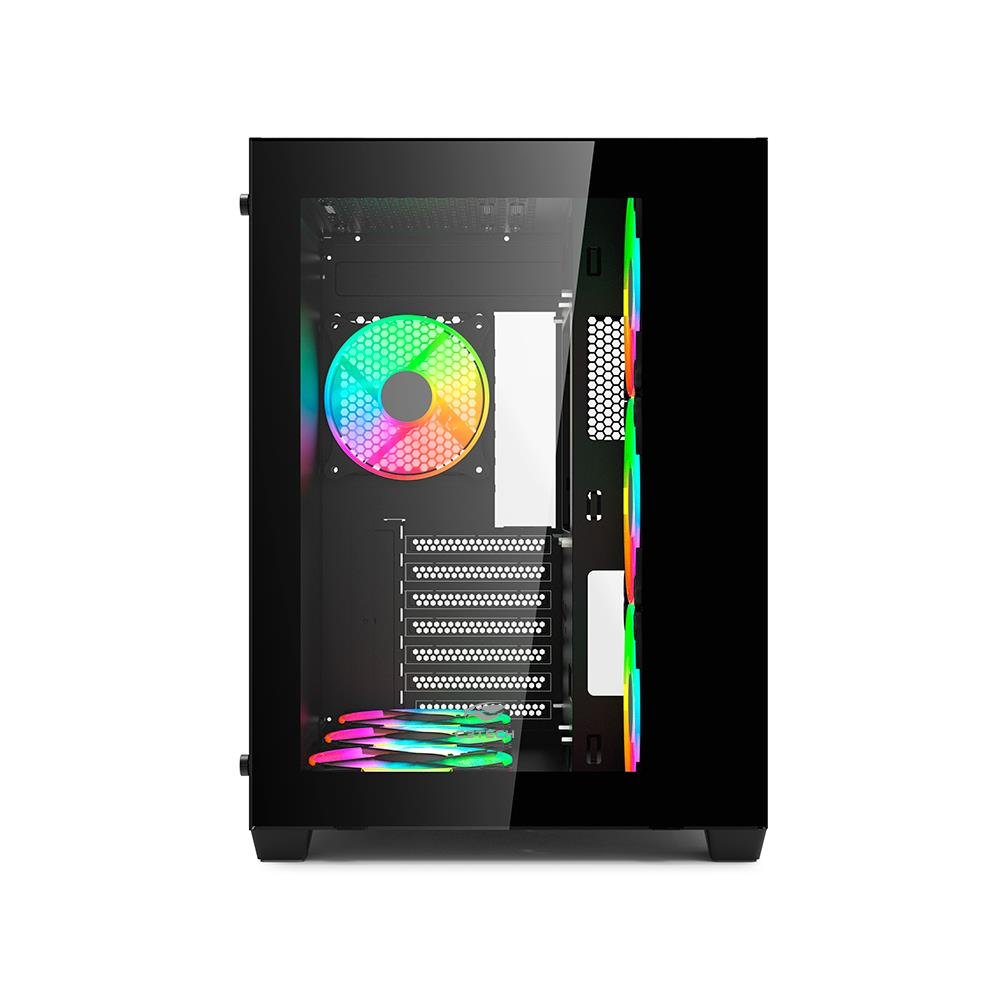Gabinete Gamer C3tech Aquarius, Mid Tower, Vidro Temperado, Atx, Black, Sem Fonte, Sem Fan