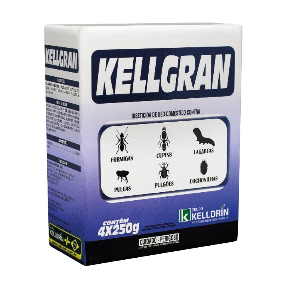 Kellgran Inseticida em Pó Kelldrin -  Embalagem com 4 Unidades de 250g