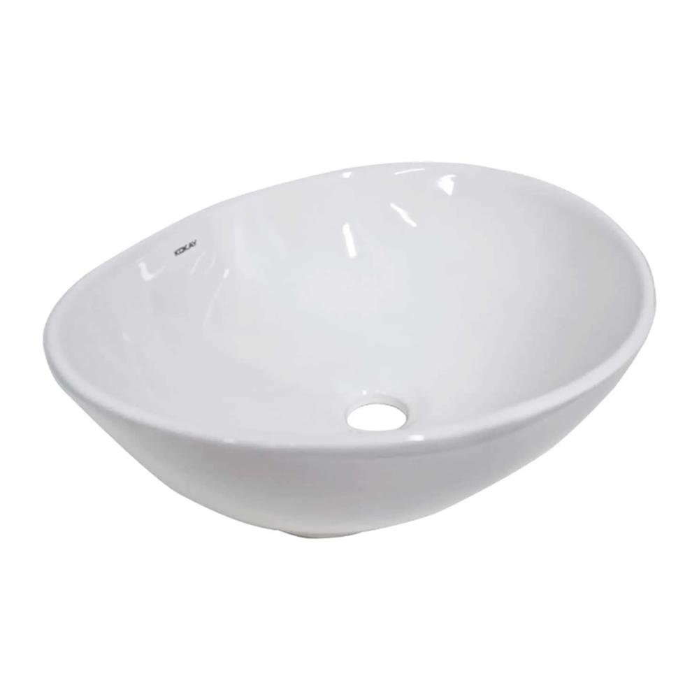 Cuba Oval De Apoio Sobrepor Banheiro Lavabo Em Louça - Luxo