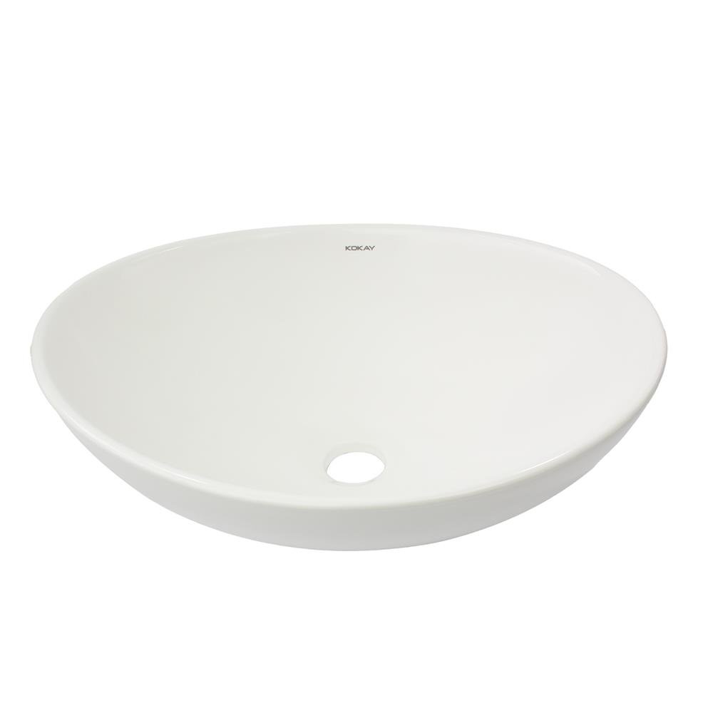 Cuba Oval De Apoio Sobrepor Banheiro Lavabo Em Louça - Luxo