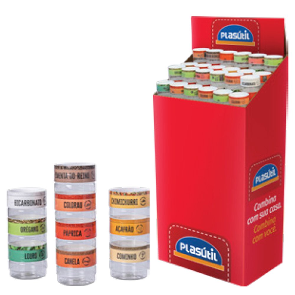 Display Organizador Plug Pequeno Decoração temperos 384 Uni Plasútil