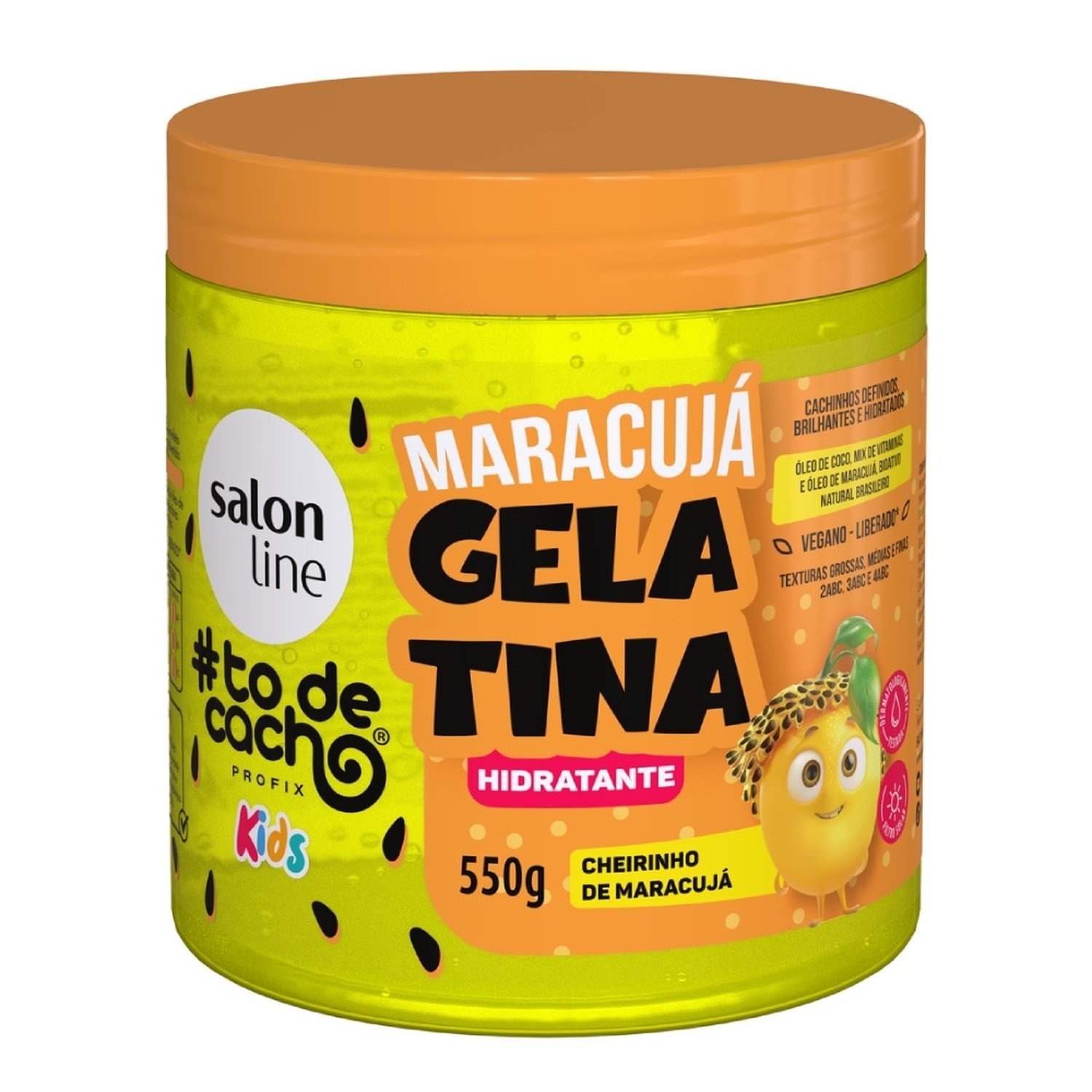 Gelatina Capilar Salon Line Kids To de Cachos Hidratante Maracujá 550g