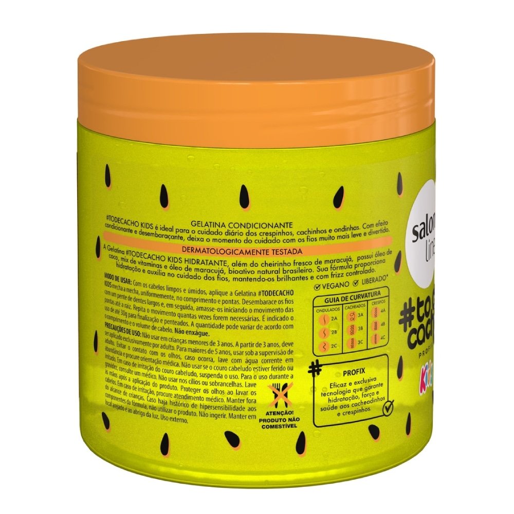 Gelatina Capilar Salon Line Kids To de Cacho Hidratante Maracujá 550g