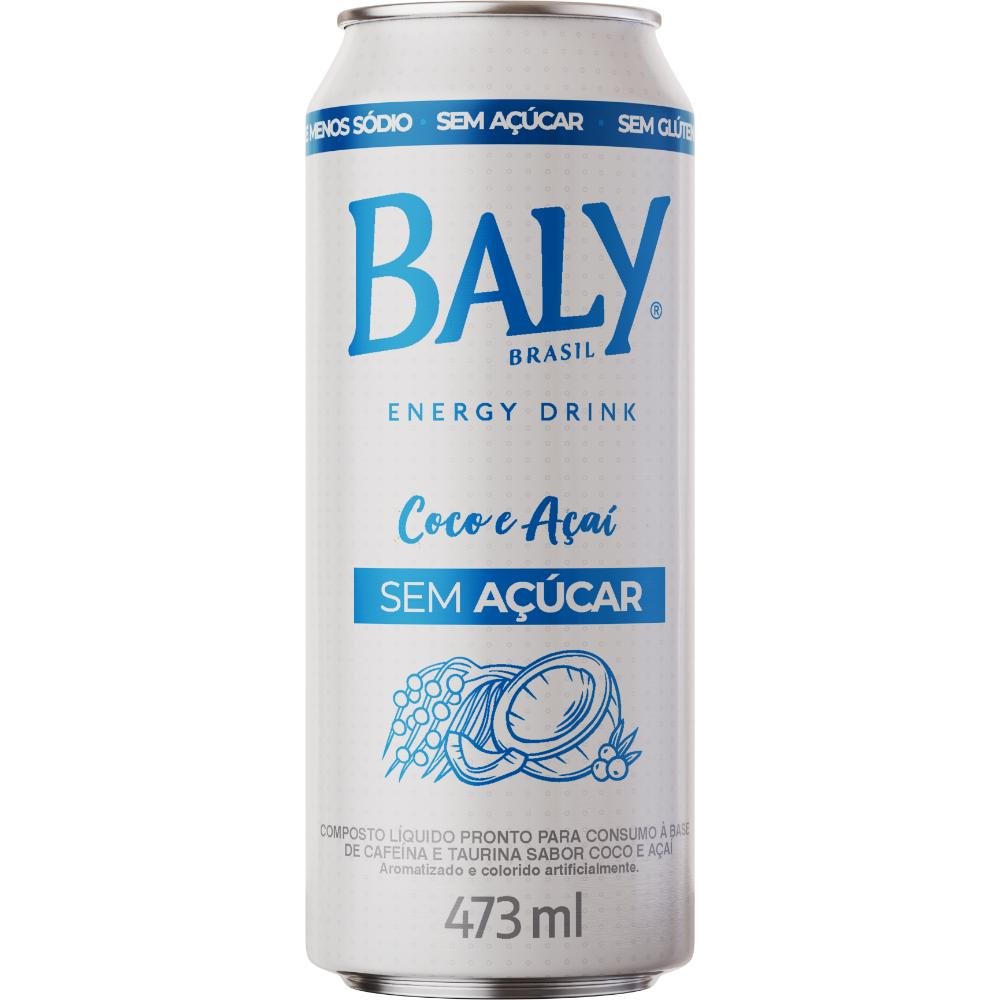 Energetico Baly Coco E Acai Sem Acucar 473Ml