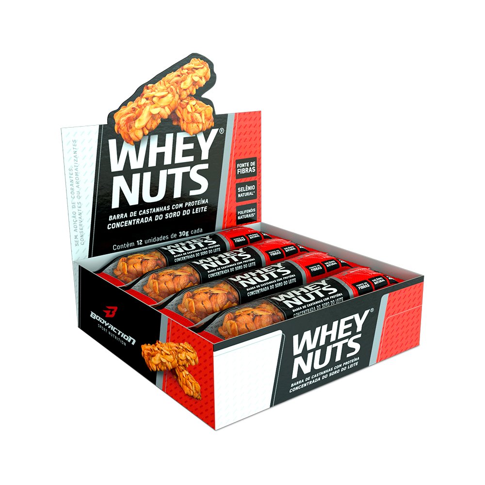 Barra De Proteina Whey Nuts Com 12