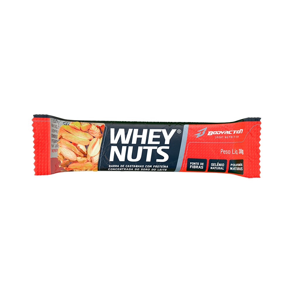 Barra De Proteina Whey Nuts Com 12