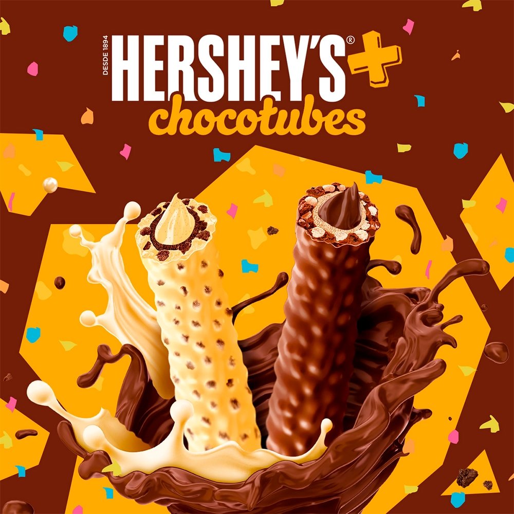 Chocolate Hershey's Chocotubes Ao Leite 25 g - Embalagem com 15 Unidades
