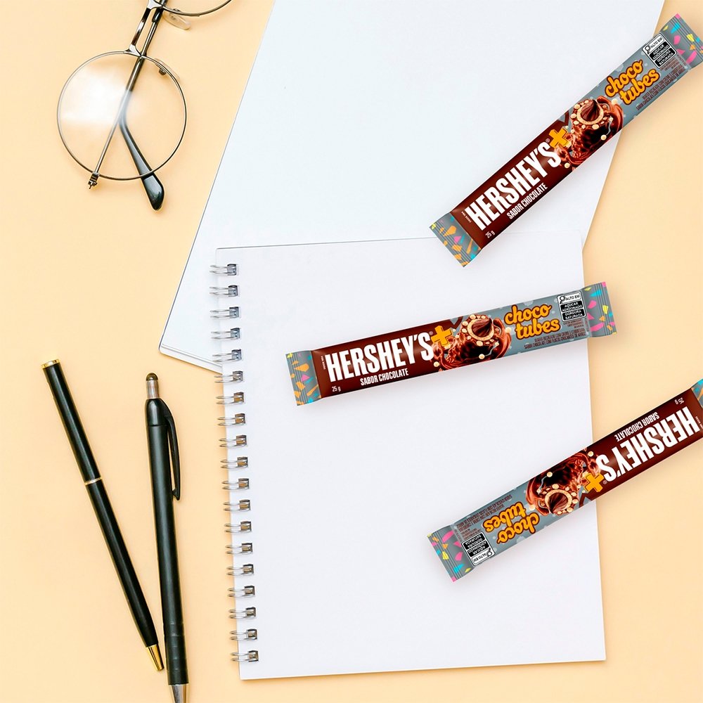 Chocolate Hershey's Chocotubes Ao Leite 25 g - Embalagem com 15 Unidades