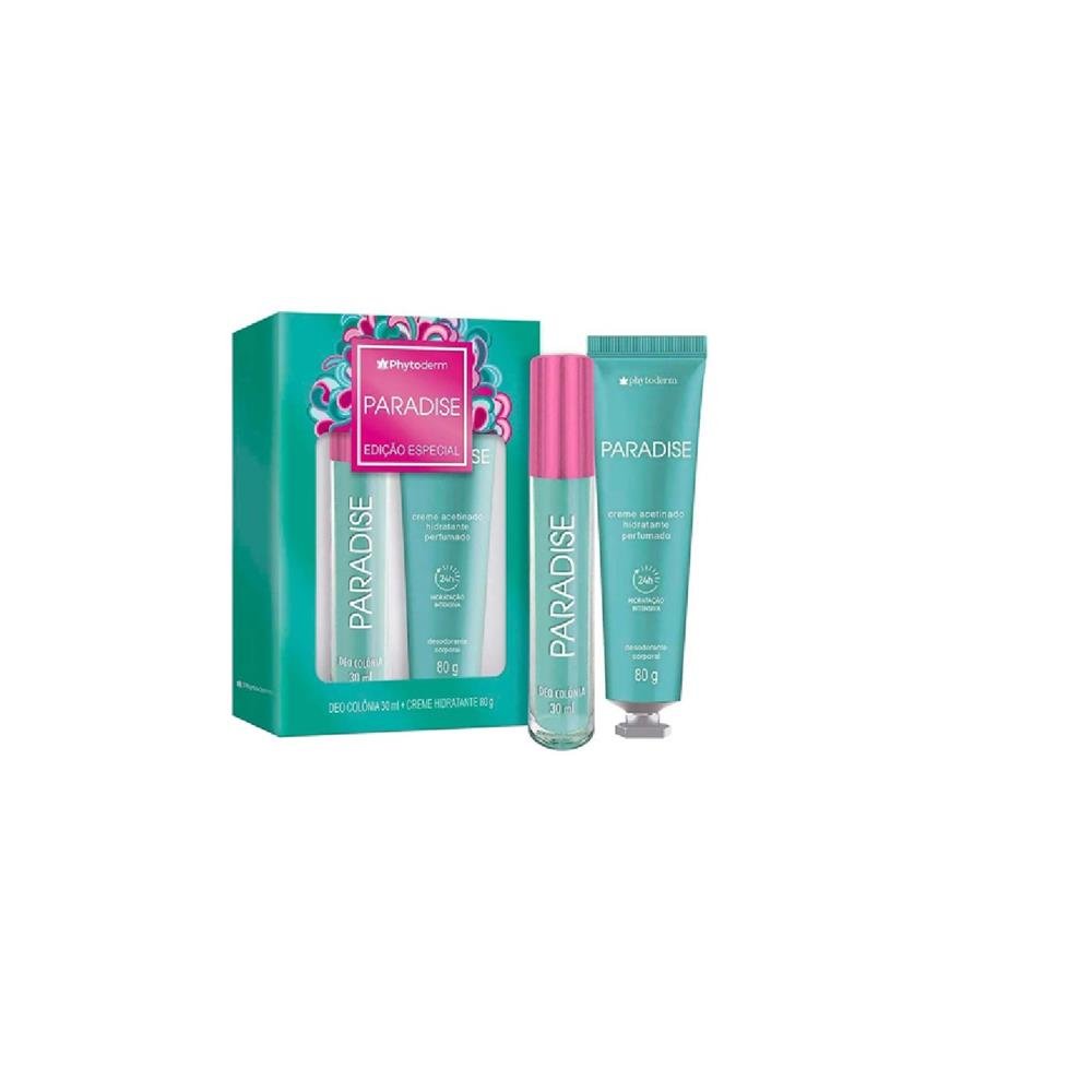 Kit Colonia e Hidratante Feminino Phytoderm Paradise 30ml e 80g