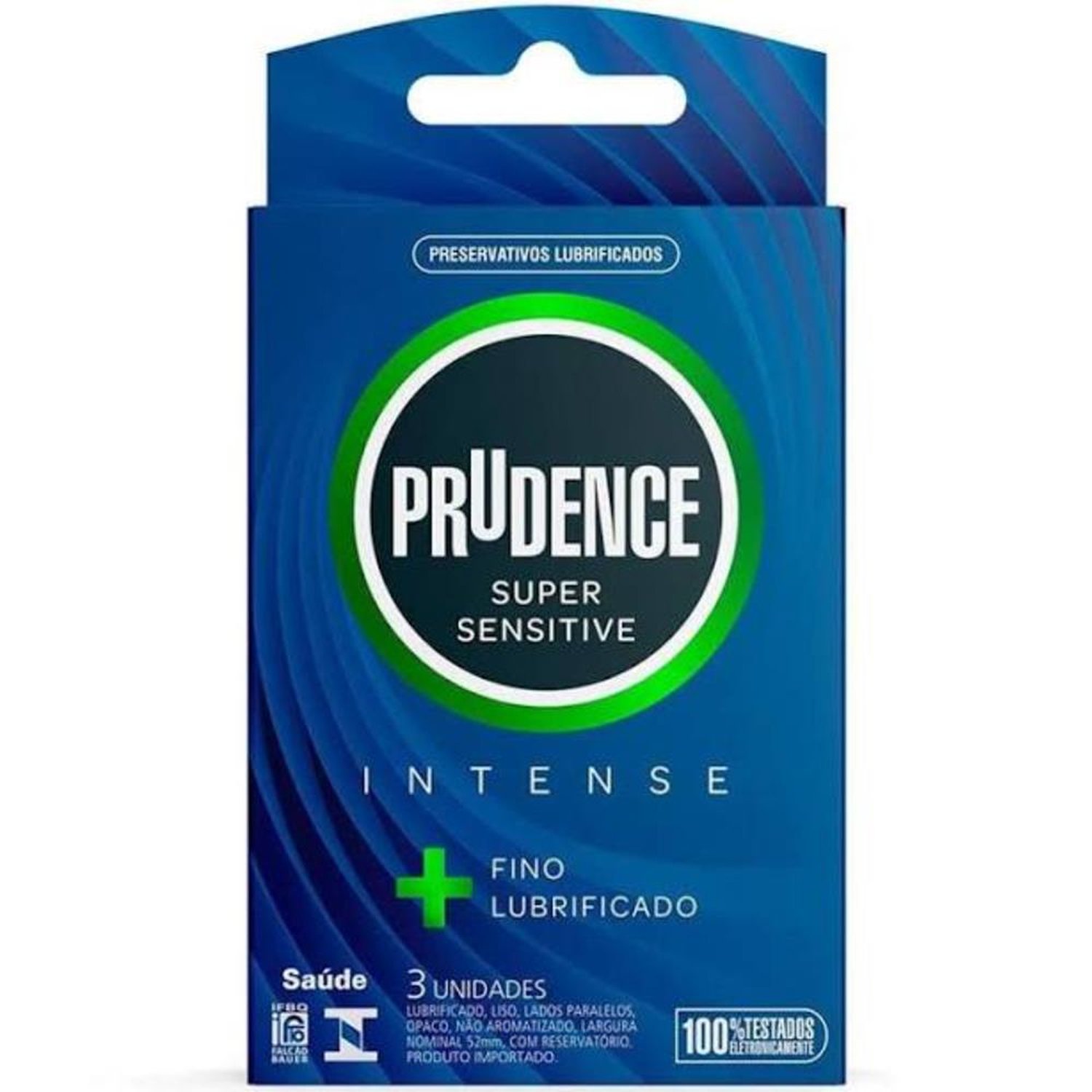 Preservativo Prudence Super Sensitive Intense Com 3 Unidades