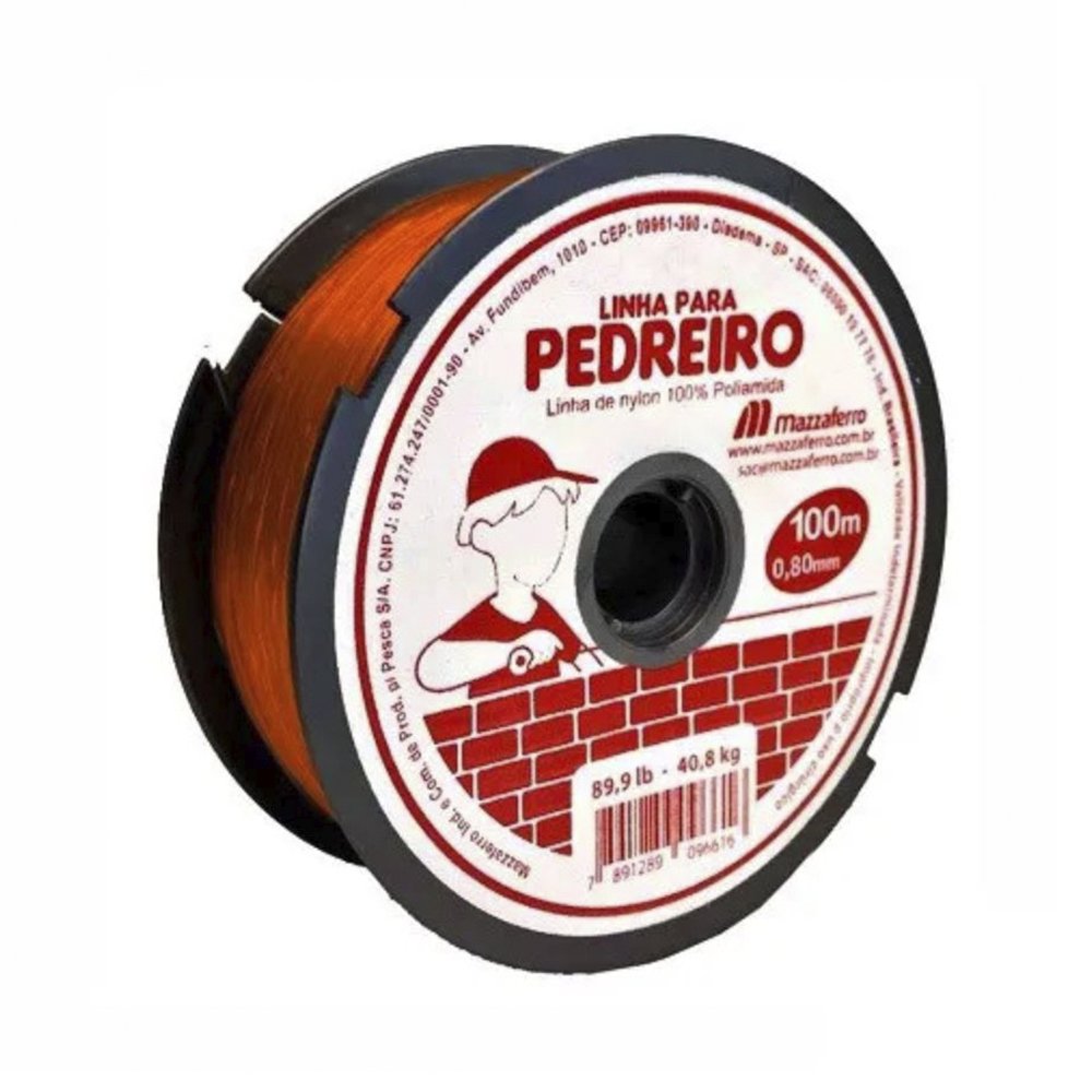 LINHA PEDREIRO MAZZAFERRO LISA LARANJA 8MMX100M 10X1