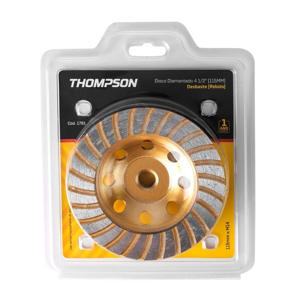 Disco Diamantado Desbaste Thompson - 4.1/2P 115MM