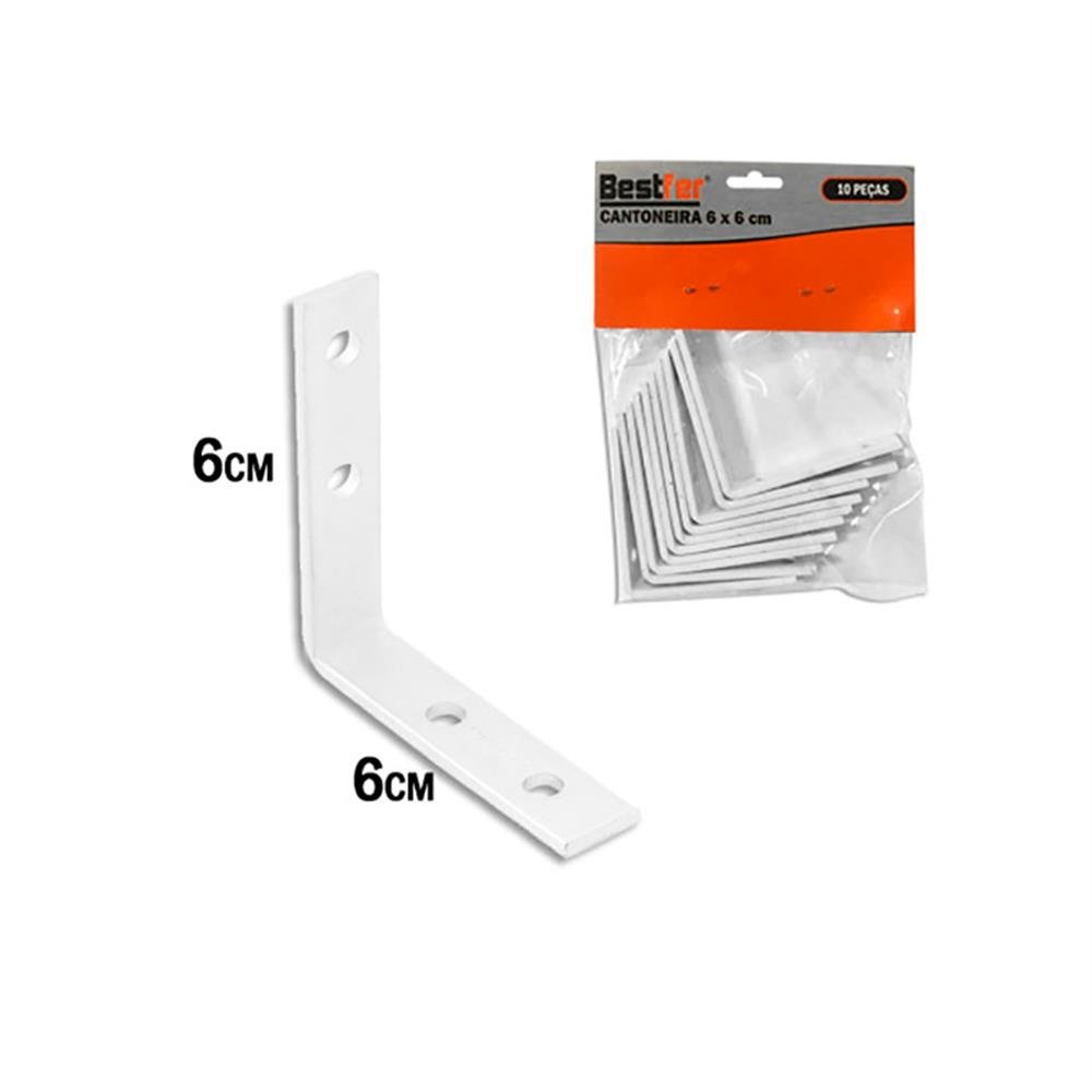 Cantoneira Moveis Branca 6Cm Bestfer C10
