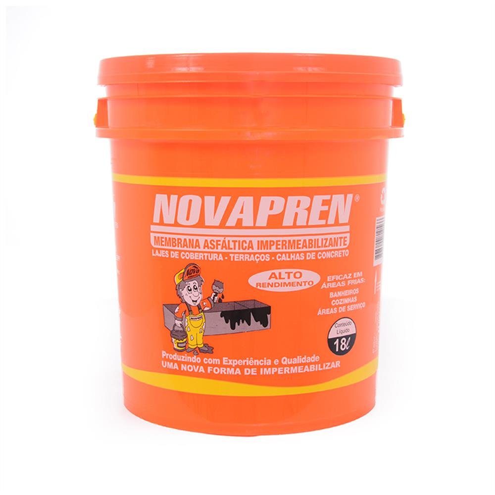 Impermeabilizante P/Lajes Preto 18L Novapren