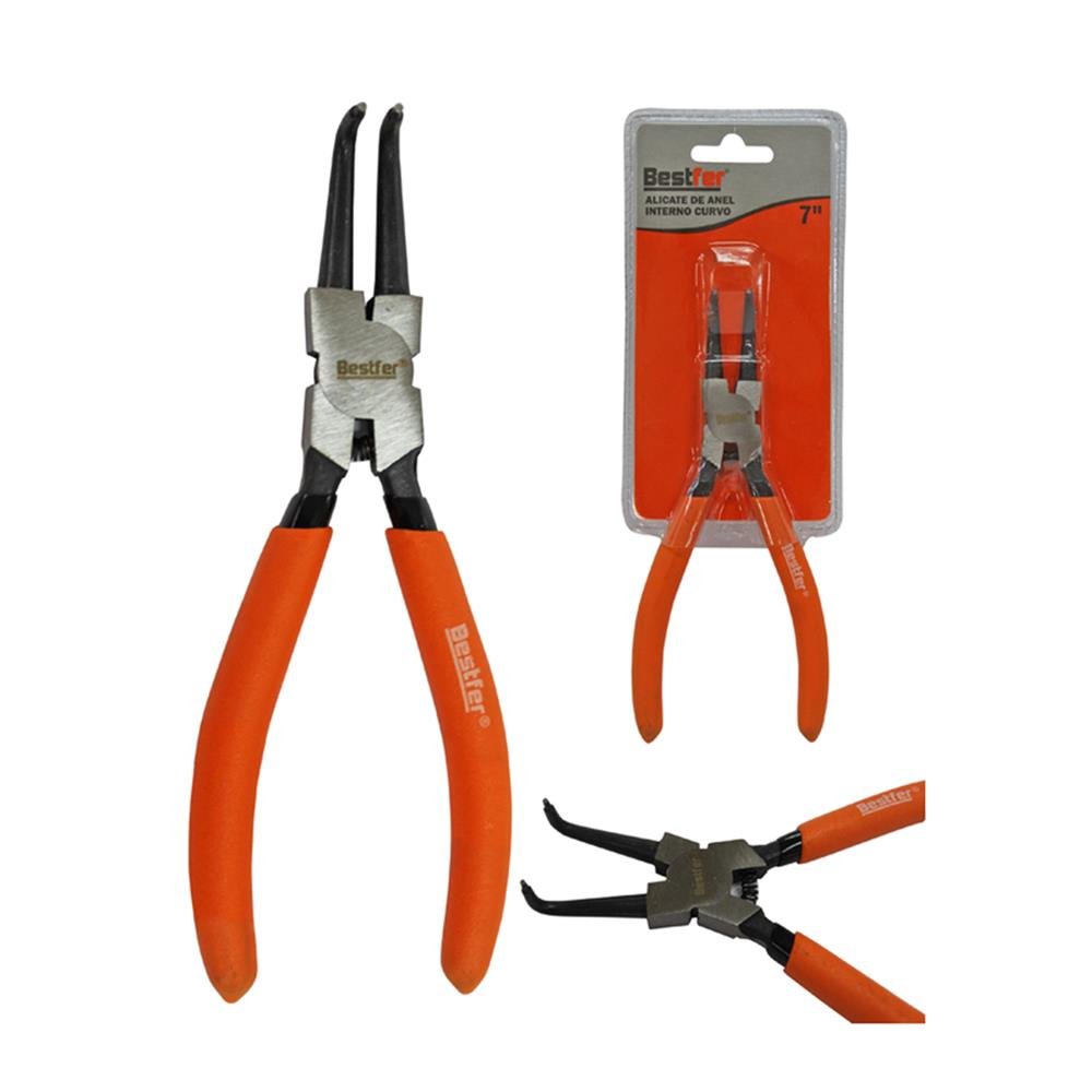 Alicate Trava Anel Interno Curvo 7" Bestfer