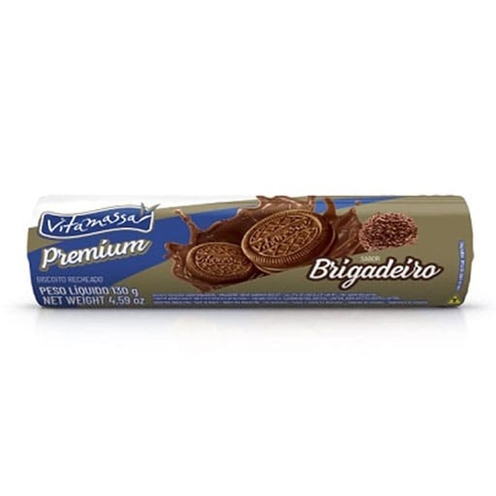 Biscoito Recheado Premium Vitamassa 130g Brigadeiro