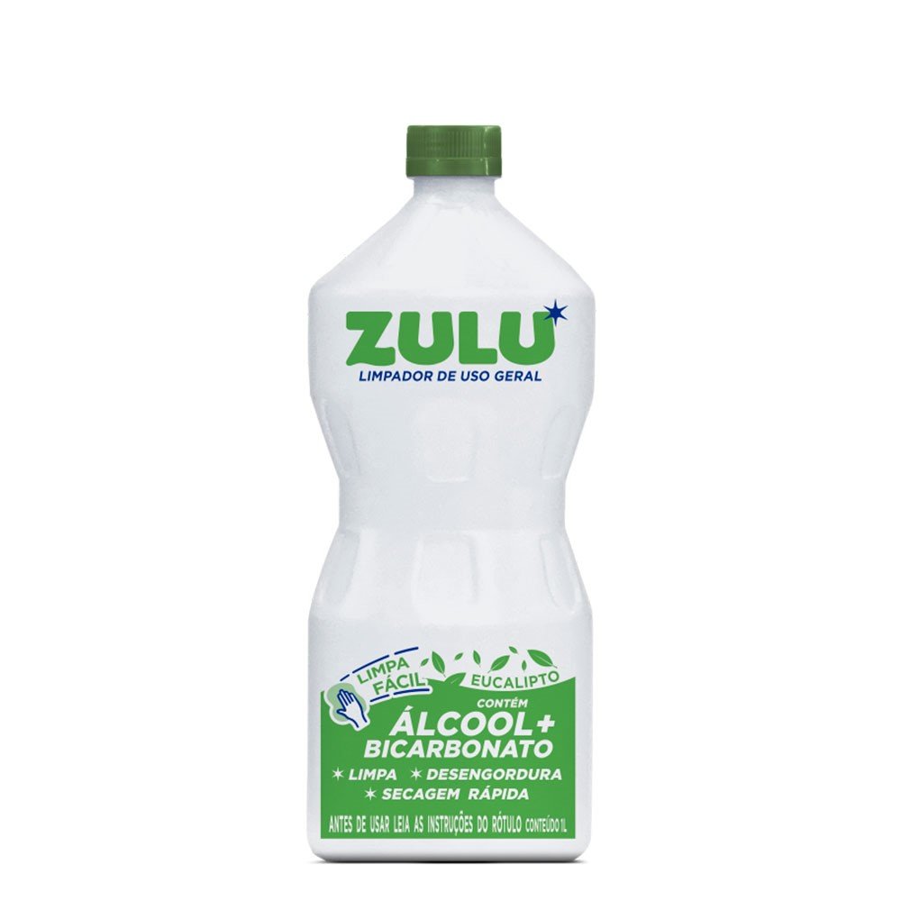 Alcool Com Bicarbonato Zulu Elcalipto Limp Uso Geral 1L