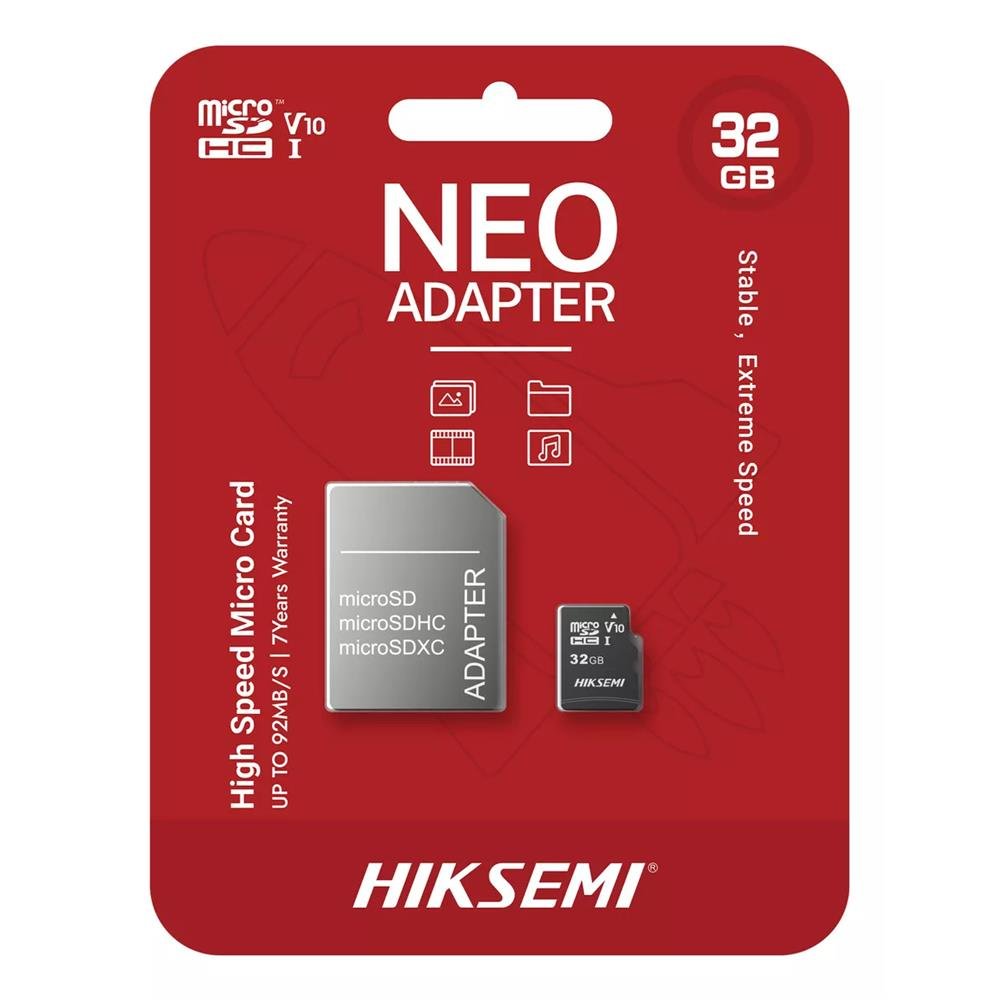 Cartão de Memória Hiksemi NEO MicroSDHC/MicroSDXC Classe 10 UHS-I Até 15 MB/s