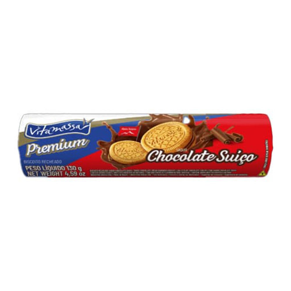 Biscoito Recheado Premium Vitamassa 130g Chocolate Suíço