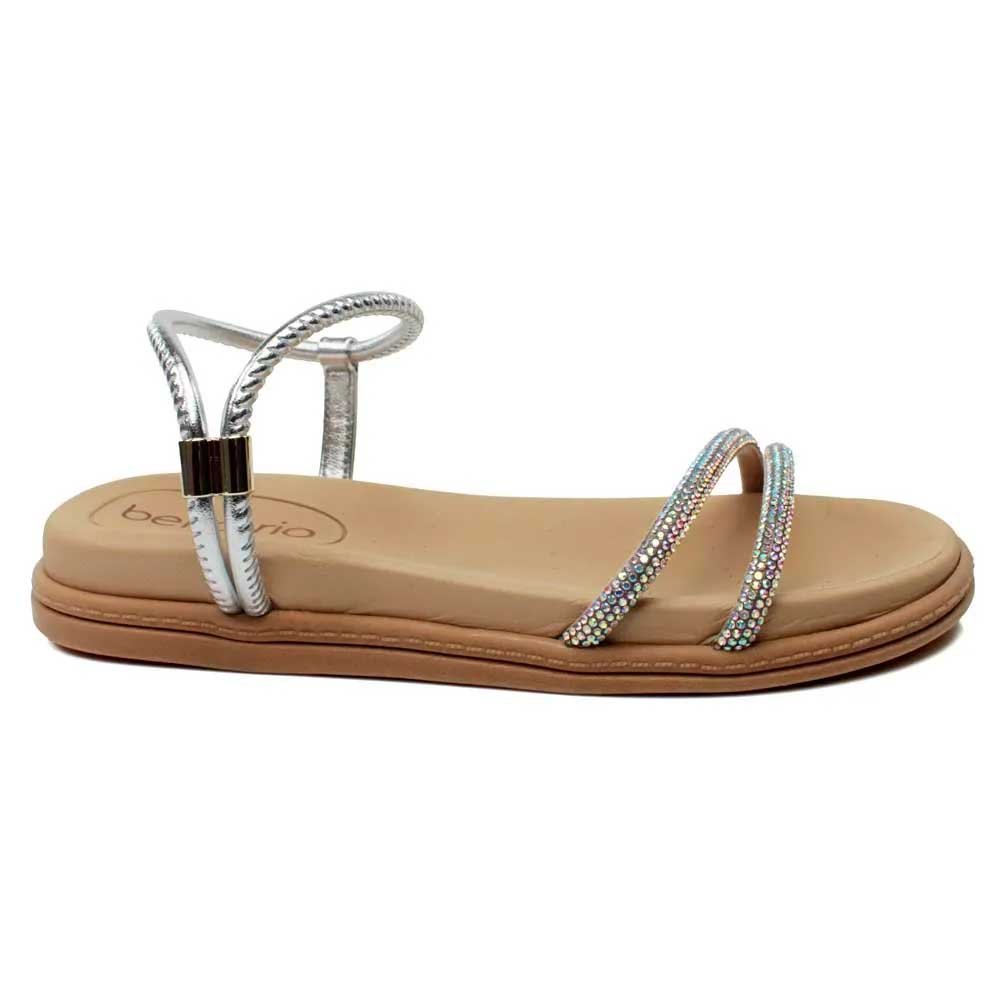 Sandalia Beira Rio 8488.113.27000.11408 Prata Aurora Boreal 34-39 com 12 Pares