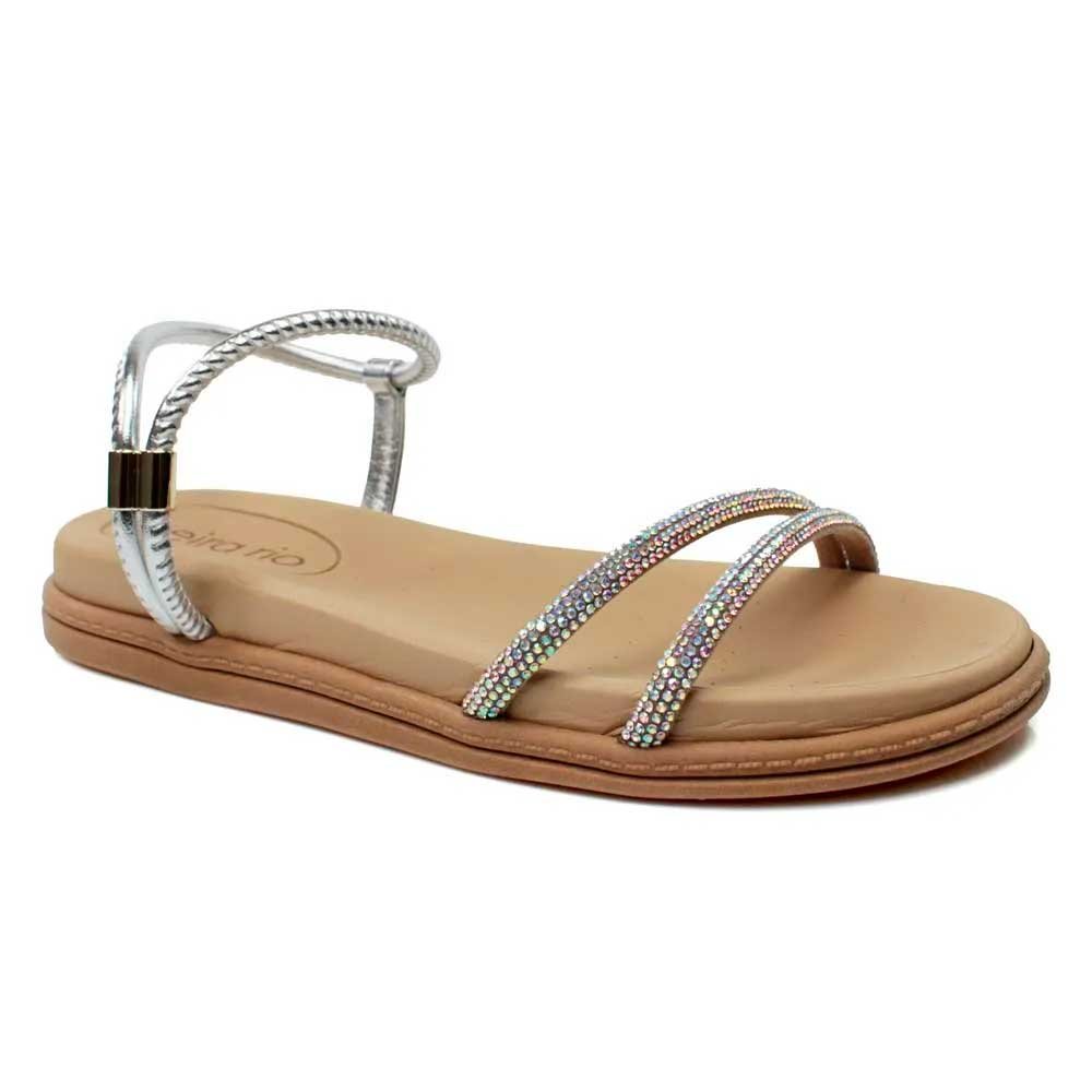 Sandalia Beira Rio 8488.113.27000.11408 Prata Aurora Boreal 34-39 com 12 Pares