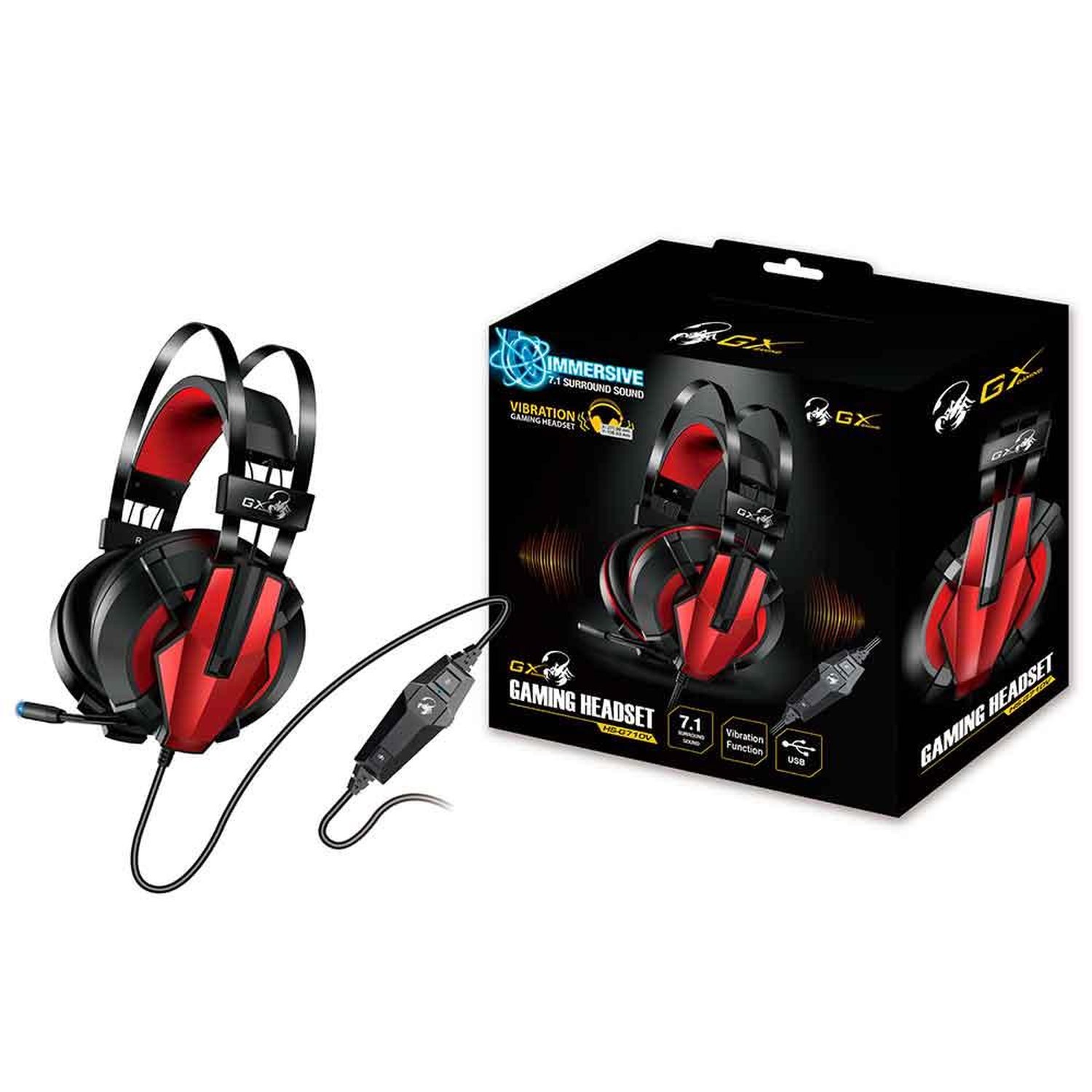 Headset Gamer Genius 7.1 hs-g710v Com Vibração Preto