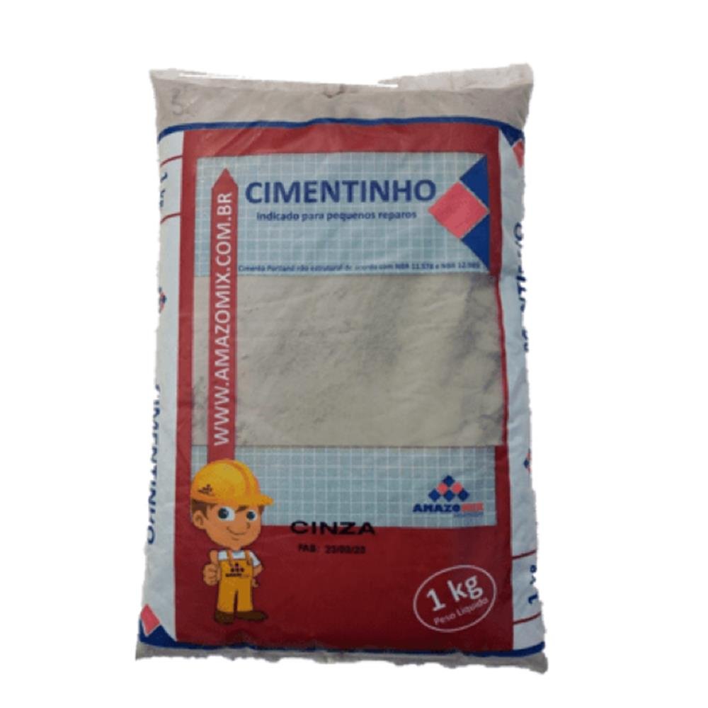 Argamassa Para Revestimento Estrutural Cimentinho Cinza 1kg Amazomix