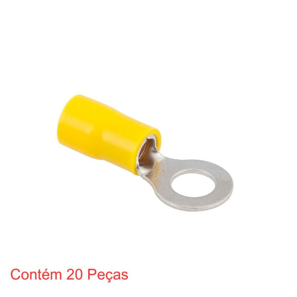 Terminal Anel Pré-isolado Para Fios E Cabos De 4,0 À 6,0mm² Amarelo 20 Peças Sforplast