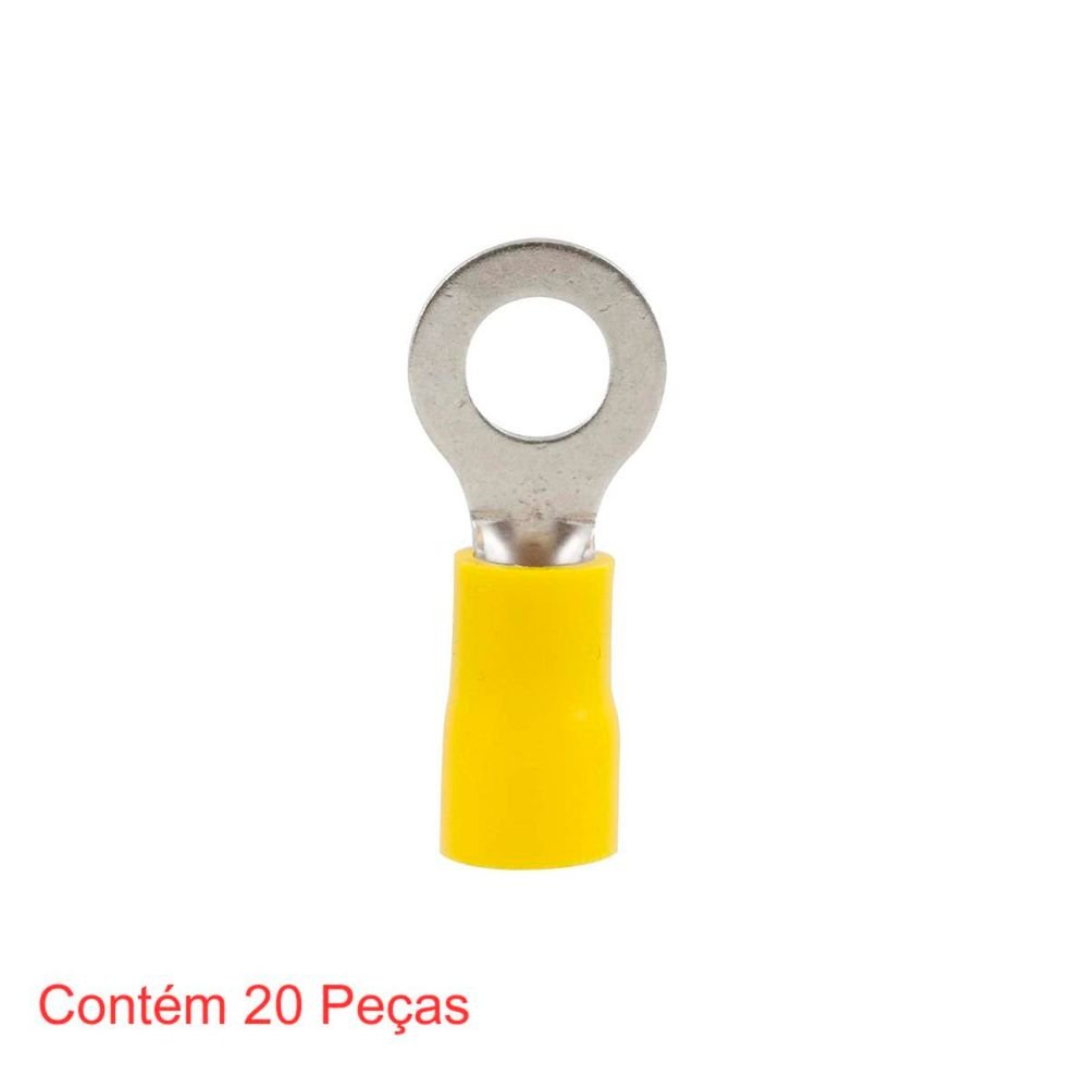 Terminal Anel Pré-isolado Para Fios E Cabos De 4,0 À 6,0mm² Amarelo 20 Peças Sforplast
