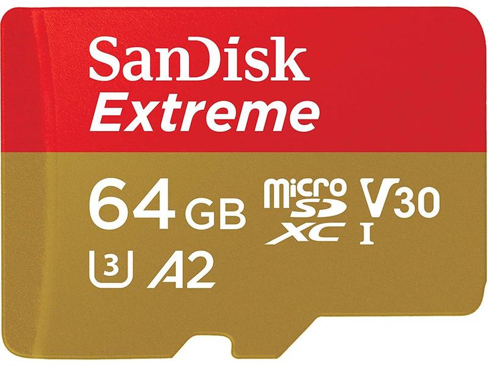 Cartao de Memoria 64GB Micro SDXC SanDisk Classe 10 Extreme 170-80MB/s UHS-I com Adaptador - SDSQXAH-064G-GN6AA.