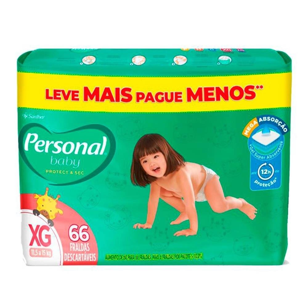 Fralda Personal Baby Giga Xg Com 66 Unidades