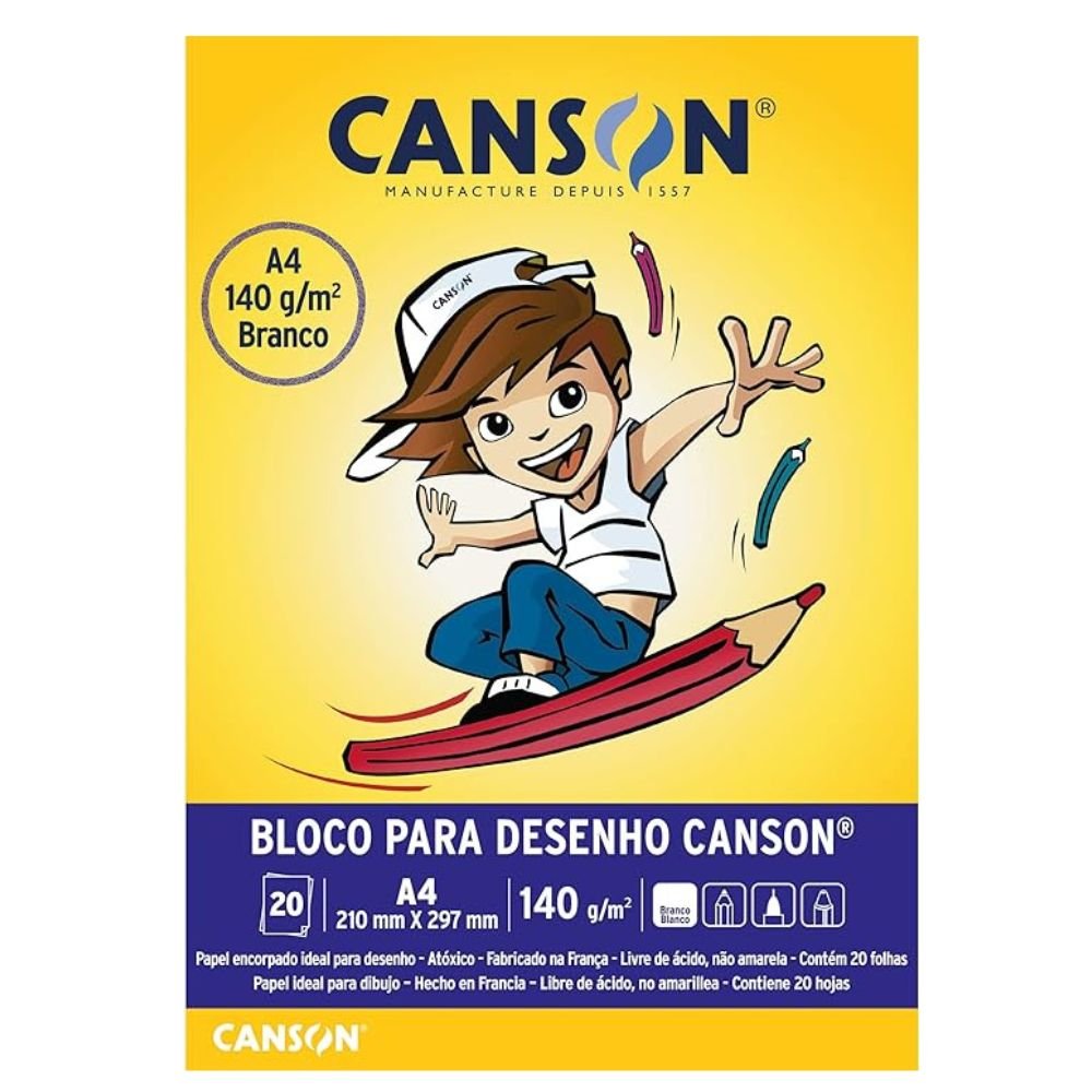 Bloco Escolar Desenho Branco A4 140 Gramas Canson - 66667070