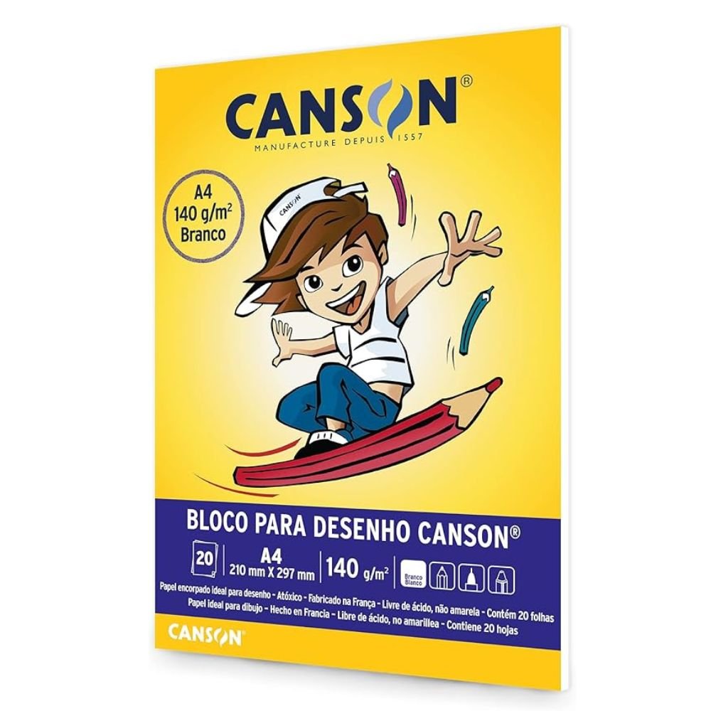 Bloco Escolar Desenho Branco A4 140 Gramas Canson - 66667070