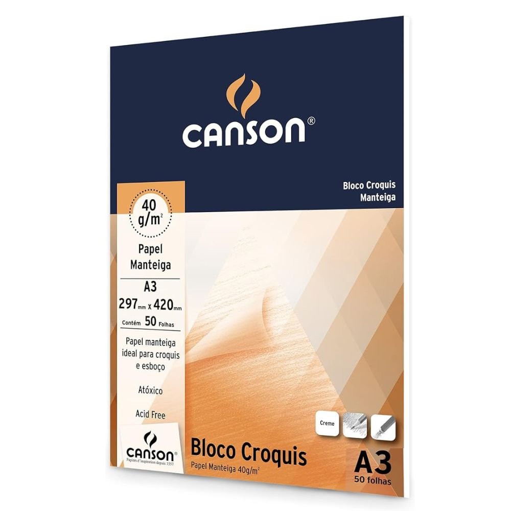 Bloco Croquis Canson 40 Gramas A3 50 Folhas - 66667047