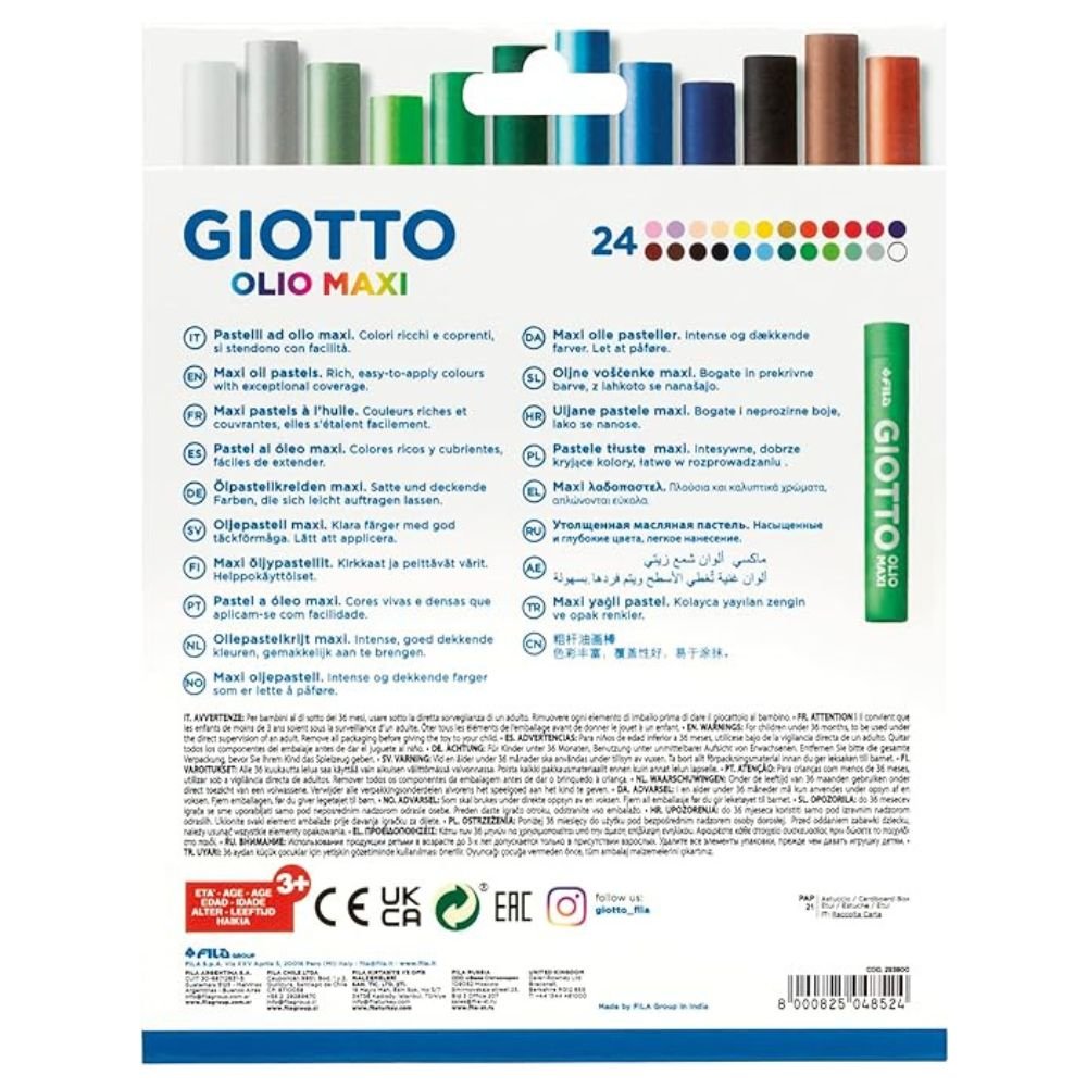 Giz Pastel Oleo Giotto Olio Maxi 24 Cores Canson - F293800