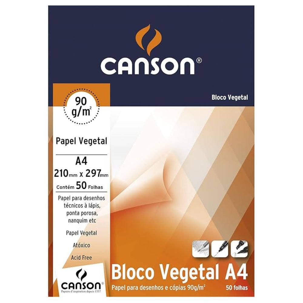 Bloco Vegetal Canson 92,5 Gramas A4 50 Folhas - 66667018