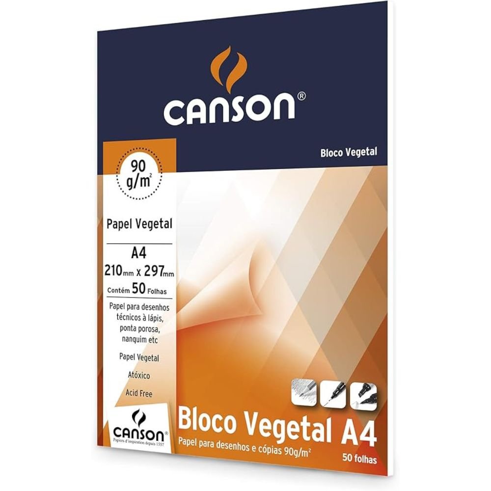 Bloco Vegetal Canson 92,5 Gramas A4 50 Folhas - 66667018