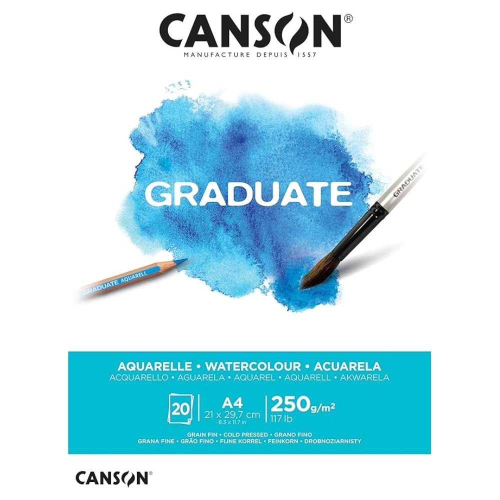 Bloco Aquarela Graduate A4 20 Folhas 250 Gramas Canson - C400110374