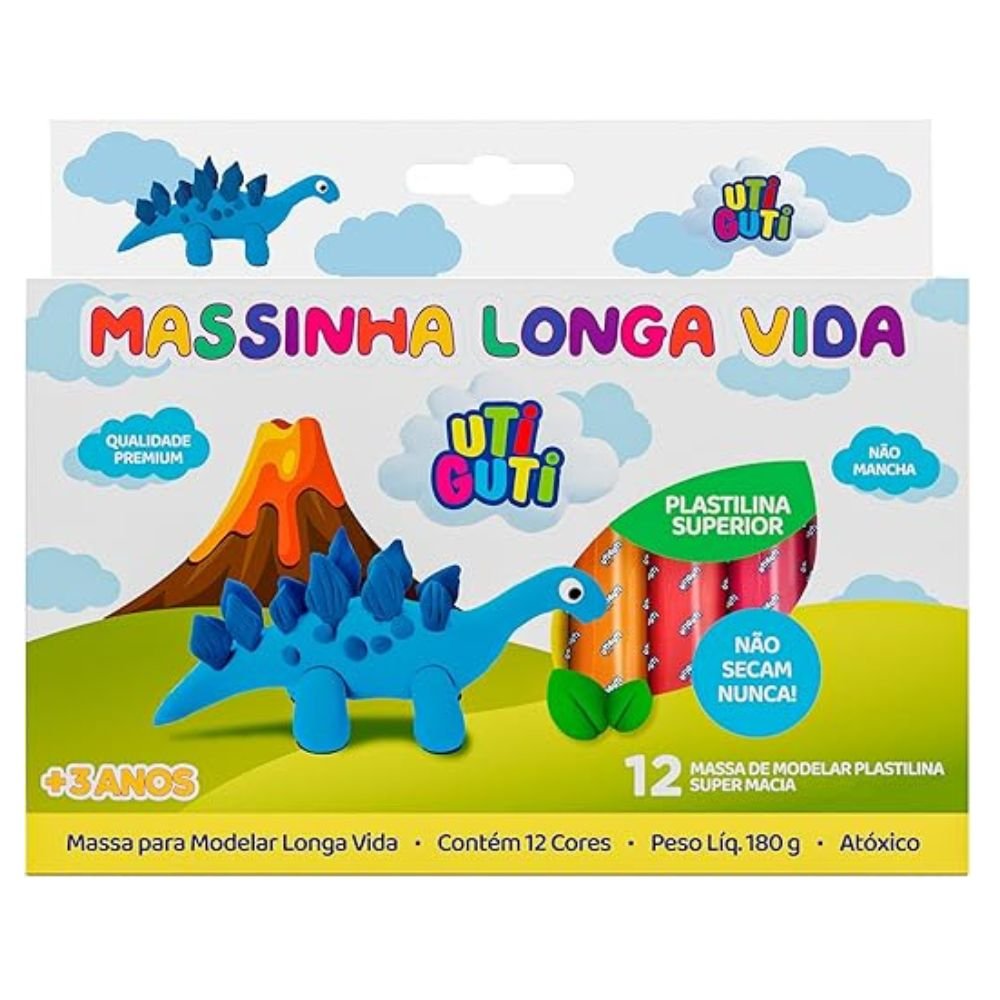 Massinha Longa Vida Uti Guti 12 Cores 180 Gramas Canson - 300005