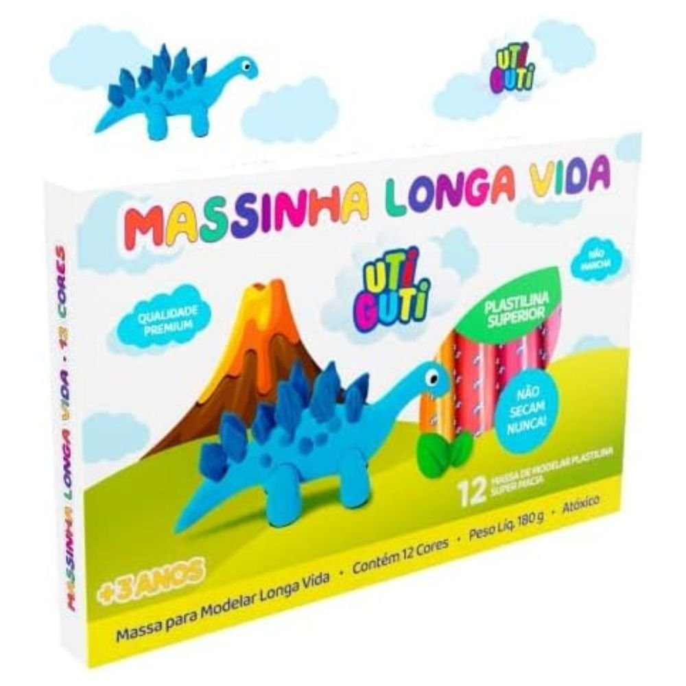 Massinha Longa Vida Uti Guti 12 Cores 180 Gramas Canson - 300005