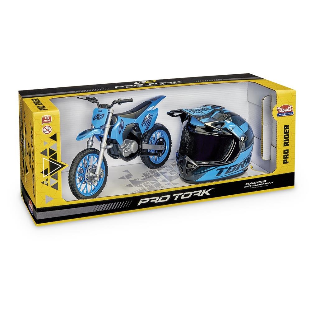 Protork Pro Rider Cross Com Capacete (Moto E Mini - Usual Brinquedos