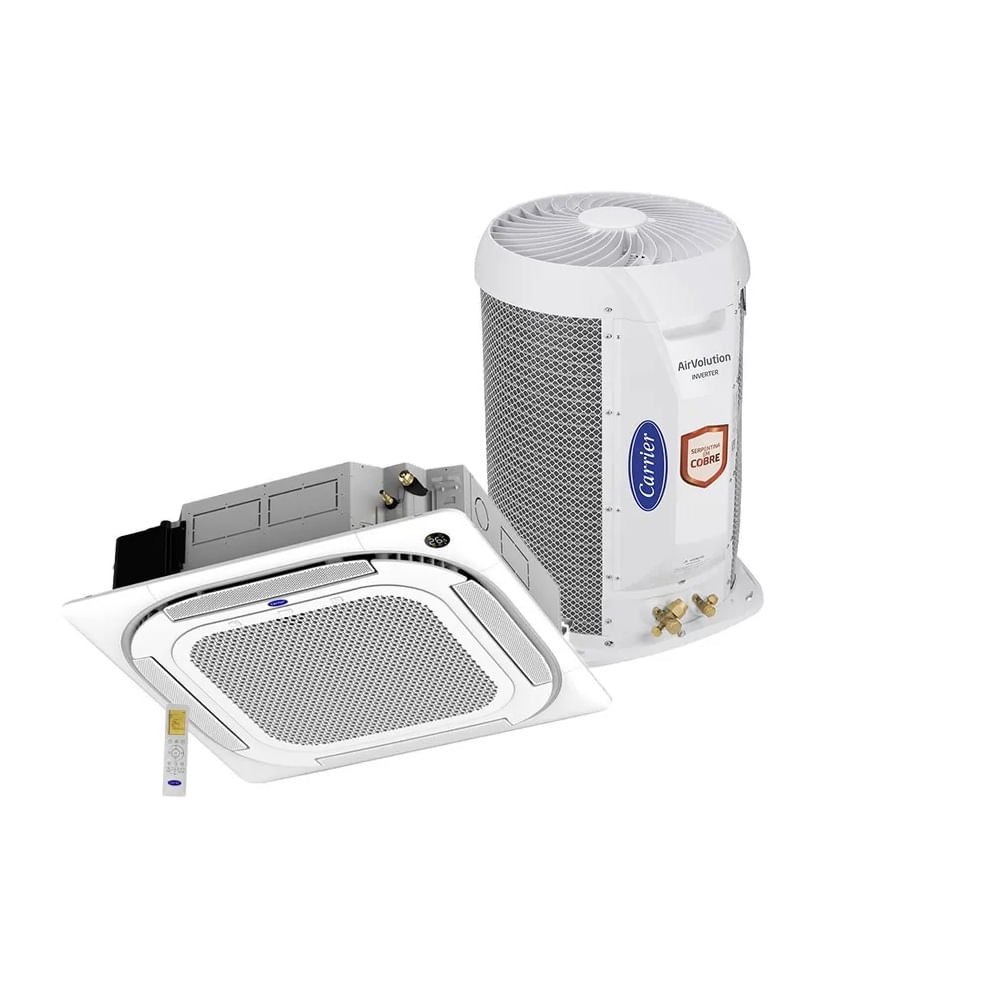 Ar Condicionado Split Cassete 4 Vias Carrier Inverter 23 000 BTU h So Frio R32 220V 1f